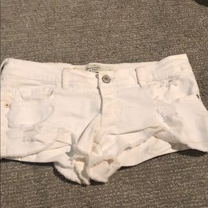 White jean shorts